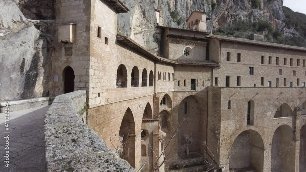 Monastery of Sacred Cave (Sacro Speco) of Saint Benedict in Subiaco, province of Rome, Lazio, central Italy. Monastery of Sacred Cave (Sacro Speco) of Saint Benedict in Subiaco, province of Rome, Lazio, central Italy.