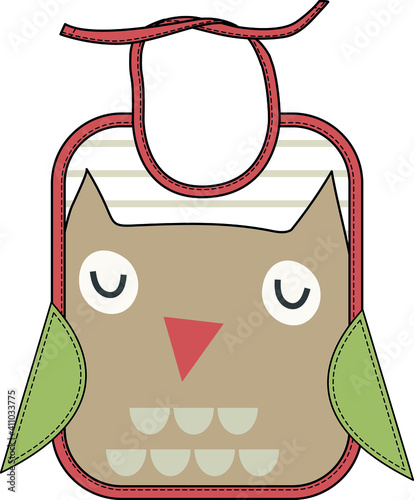 Baby bib design flat sketch template vector illustration