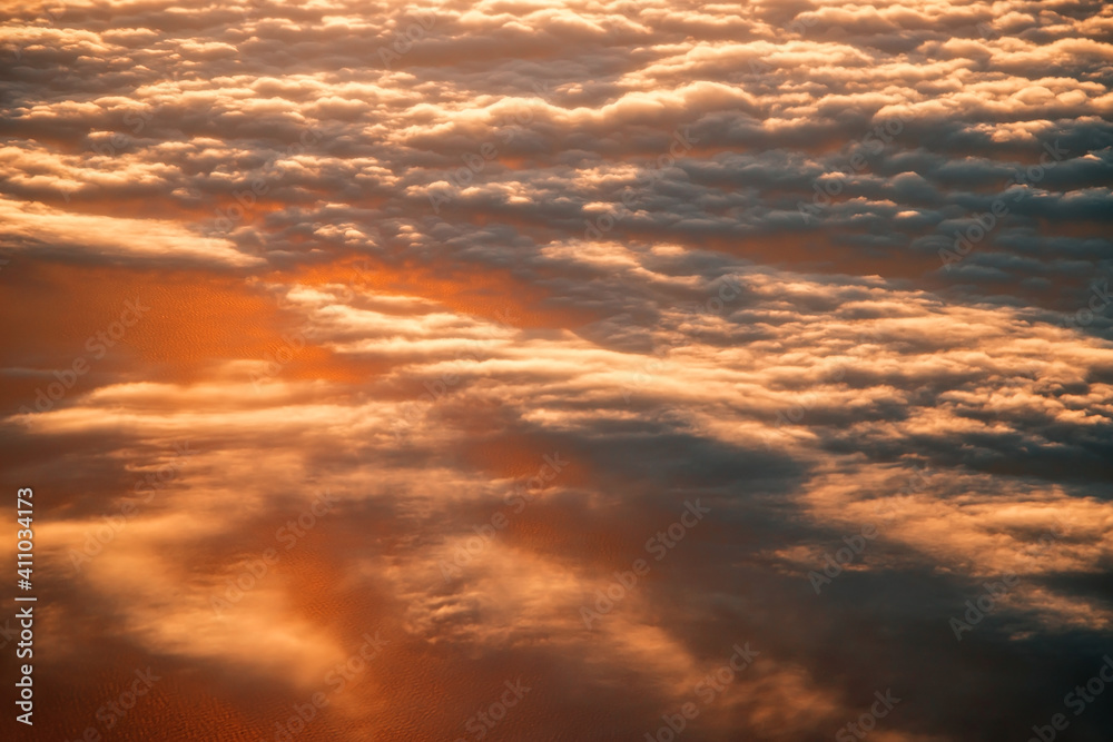 Fototapeta premium Amazing Cloudy Sky Background, Aerial View, Horizontal View