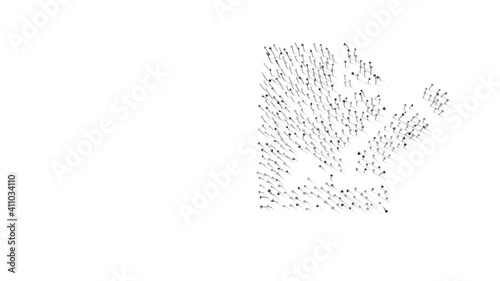 3d rendering of nails in shape of symbol of file signature with shadows isolated on white background