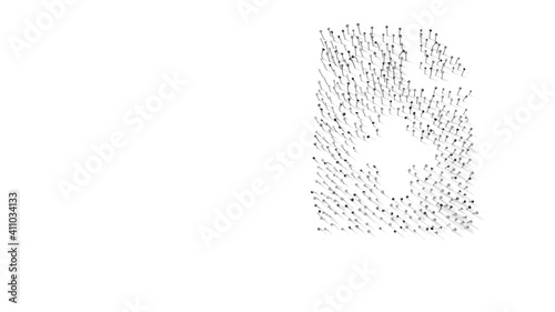 3d rendering of nails in shape of symbol of file medical with shadows isolated on white background