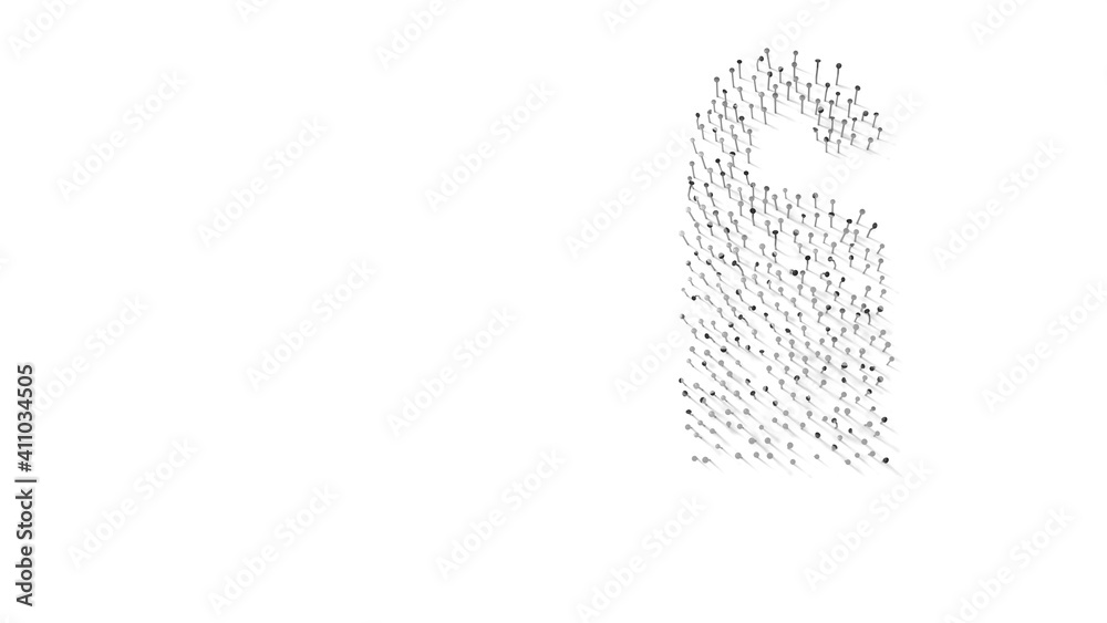 3d rendering of nails in shape of symbol of do not disturb with shadows isolated on white background 3d rendering of nails in shape of symbol of do not disturb with shadows isolated on white background