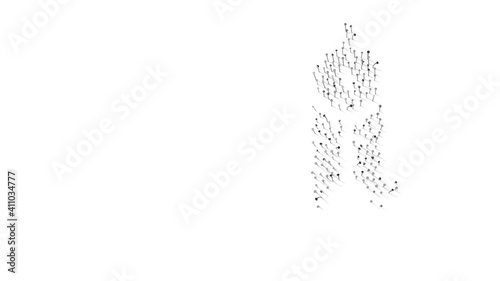 3d rendering of nails in shape of symbol of compass with shadows isolated on white background