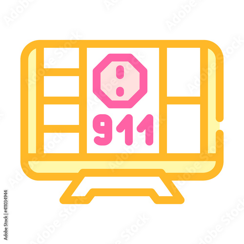 incident notification color icon vector illustration flat