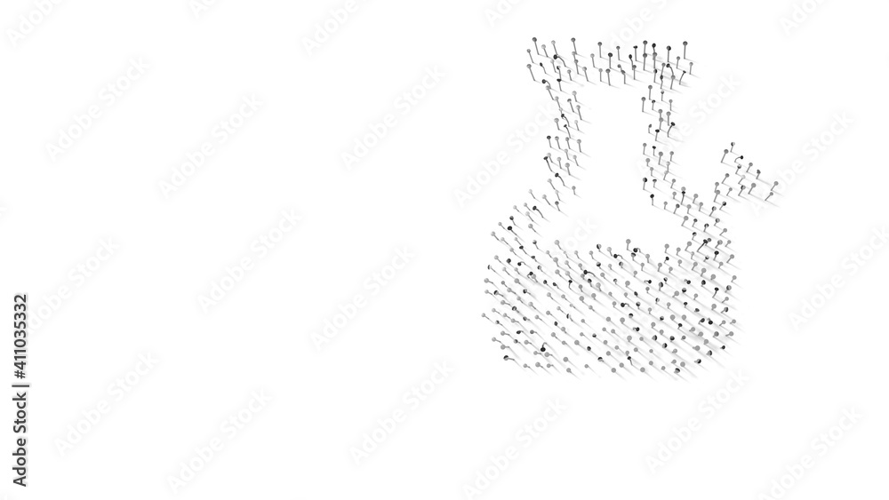 3d rendering of nails in shape of symbol of bong with shadows isolated on white background 3d rendering of nails in shape of symbol of bong with shadows isolated on white background