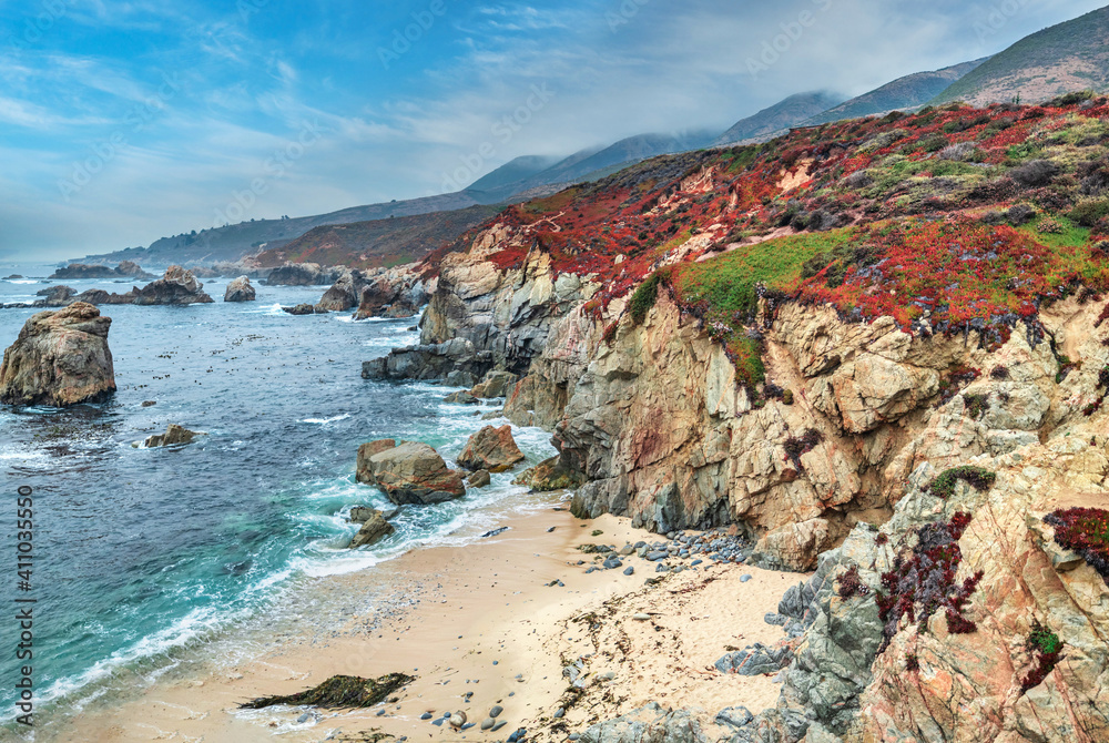 Beautiful landscape, beach and cove, Garrapata State Park, Big Sur, California, USA