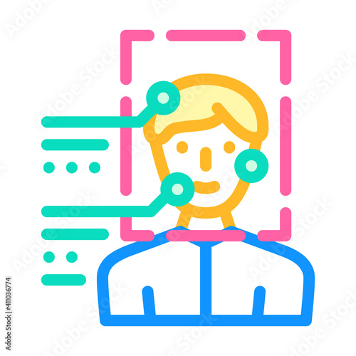 identity identification color icon vector illustration flat