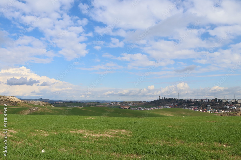 Fototapeta premium landscape with mountains and clouds