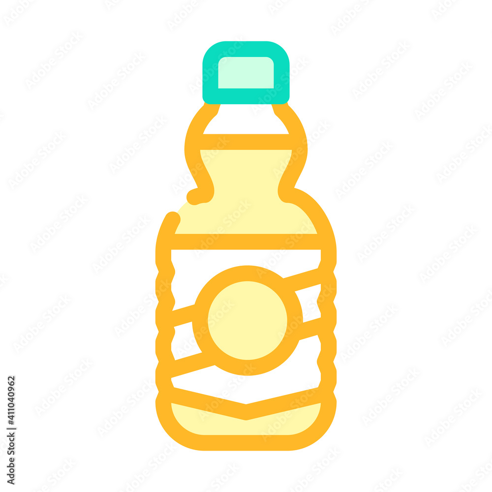 Fototapeta premium oil bottle color icon vector illustration flat