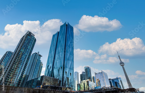 Photography Scenic Toronto financial district skyline and modern architecture