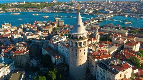 istanbul, galata tower, morning to day