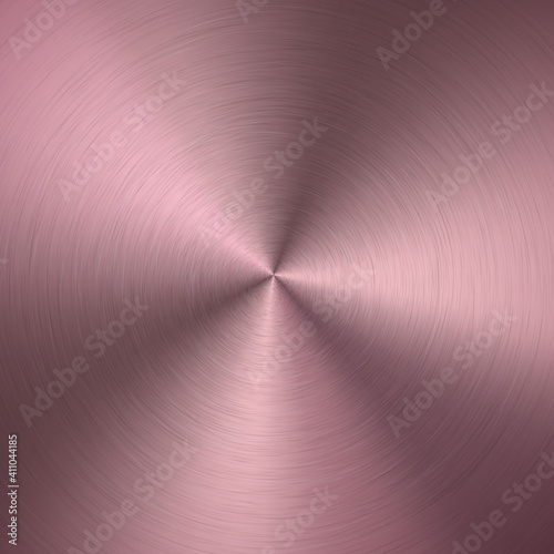 Rose Gold metallic radial gradient with scratches. Rose Gold foil surface texture effect. Vector illustration