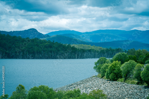 The Hinze Dam is a rock and earth-fill embankment dam with an un-gated spillway across the Nerang River in the Gold Coast hinterland of South East, Queensland, Australia.