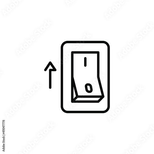 Light on, electric switch solid icon. Power turn off button glyph style sign for web and app. Toggle switch off position vector illustration on white background isolated. Editable stroke EPS 10