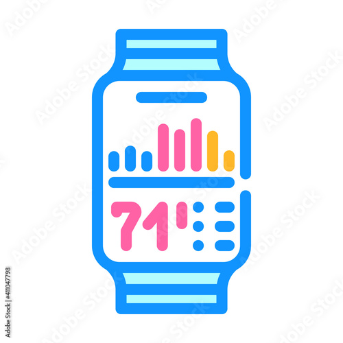 watch stress control color icon vector illustration