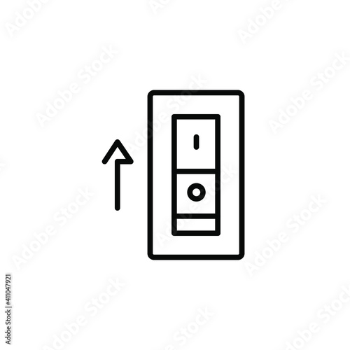 Light on, electric switch solid icon. Power turn off button glyph style sign for web and app. Toggle switch off position vector illustration on white background isolated. Editable stroke EPS 10