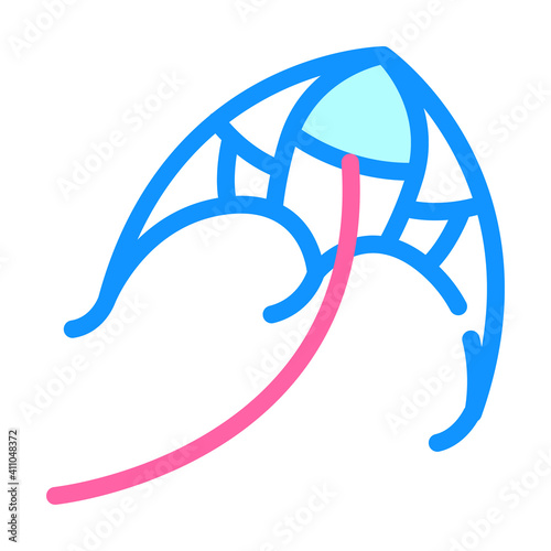 flying kite color icon vector illustration flat
