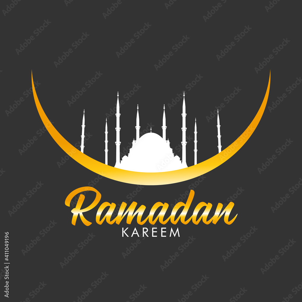 Naklejka premium Ramadan Kareem Background Illustration. Islamic Month. Celebration