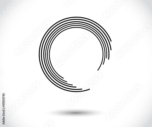 Abstract Lines in Circle Form, Design element, Geometric shape, Striped border frame for image, Technology round Logo, Spiral Vector Illustration