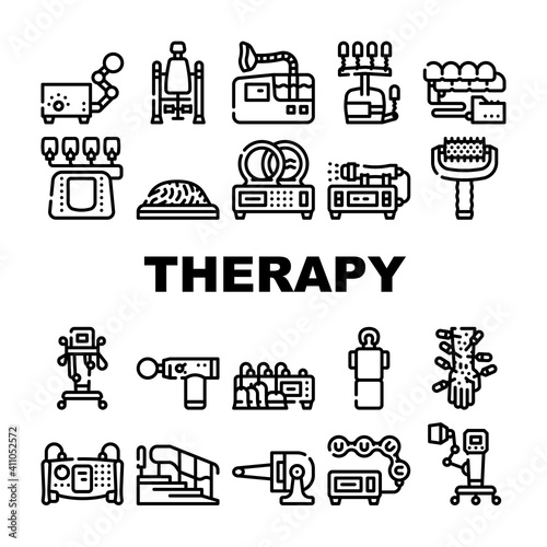 Physical Therapy Aid Collection Icons Set Vector