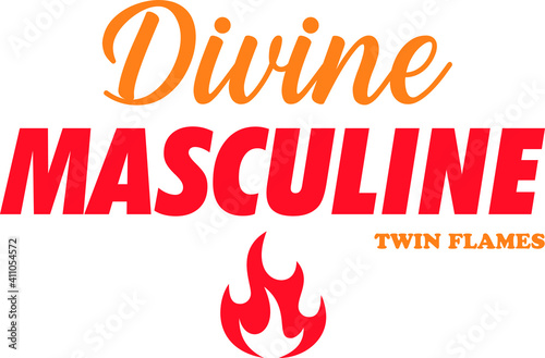 Typo graphic vector design of twin flame divine masculine concept