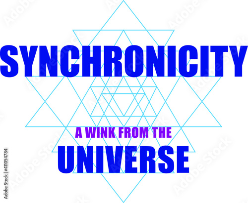 Synchronicity, a wink from the universe. Vector graphic design.