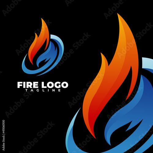 luxury and modern fire vector logo