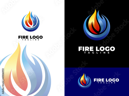 luxury and modern fire vector logo