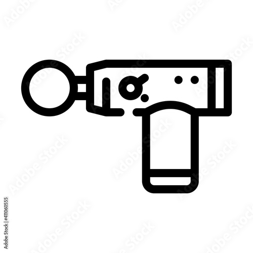 percussion massage gun line icon vector illustration