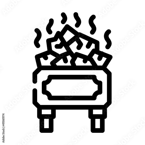 sauna relax line icon vector illustration flat