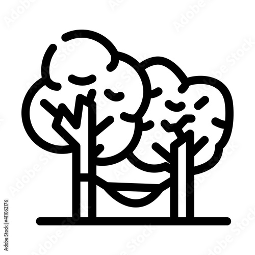 camping relax line icon vector illustration flat