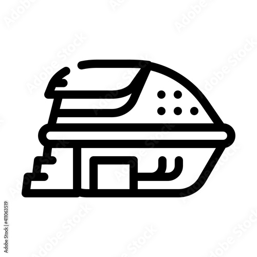 deprivation chamber, floating capsule line icon vector illustration