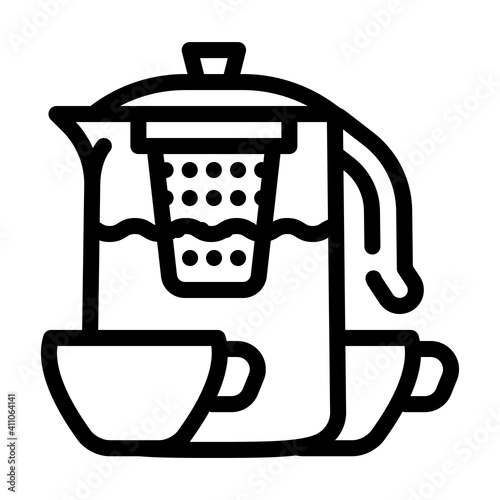 tea drink for relax line icon vector illustration