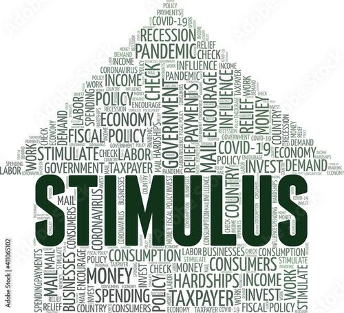 Stimulus vector illustration word cloud isolated on a white background.