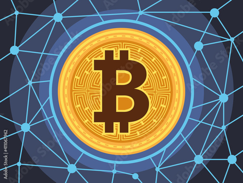 bitcoin cyber money technology in circuit lights