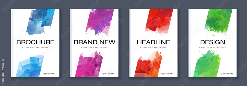 © Eva Kali - Watercolor A4 booklet colourful cover bundle set