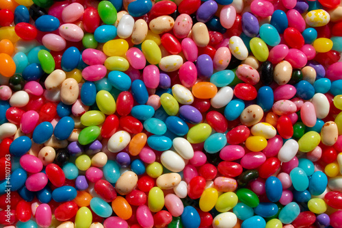 gourmet flavored generic jelly bean candy treats in various colors