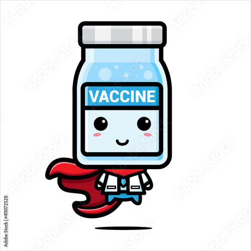 cute vaccine hero vector design