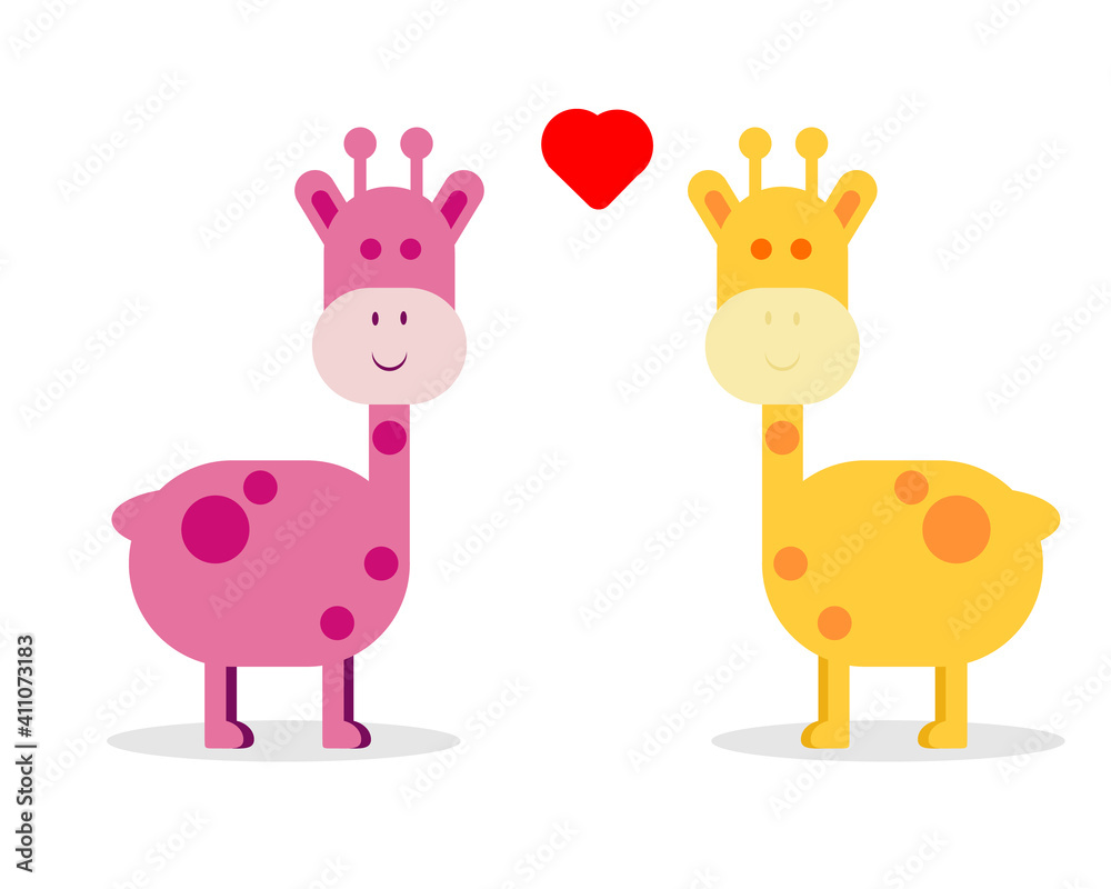 Love giraffe cute character