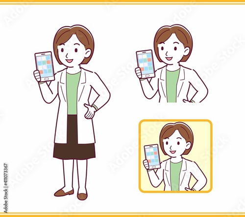 Young woman in a lab coat