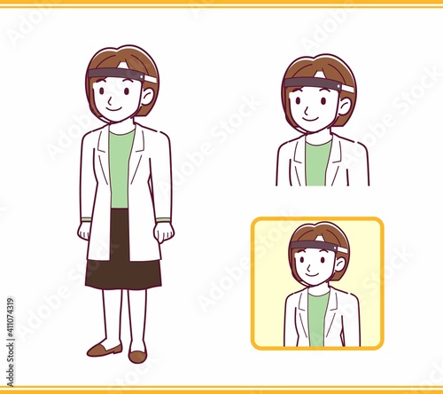 Young woman in a lab coat
