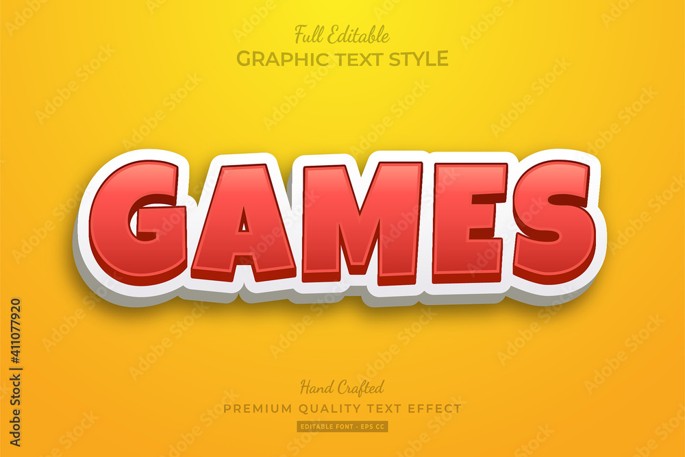 Games Cartoon Editable Text Effect Font Style