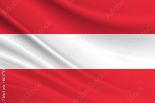 Bild auf Leinwand Flag of Austria. Fabric texture of the flag of Austria