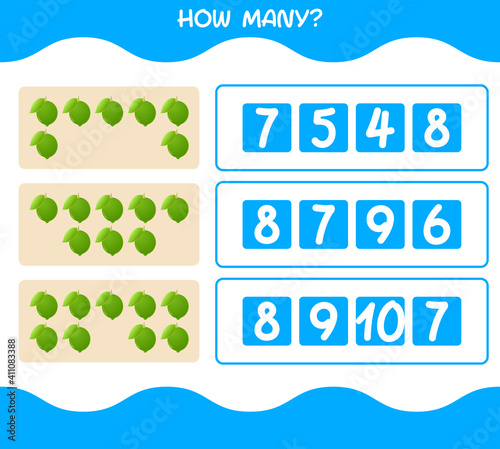 How many cartoon lime. Counting game. Educational game for pre shool years kids and toddlers