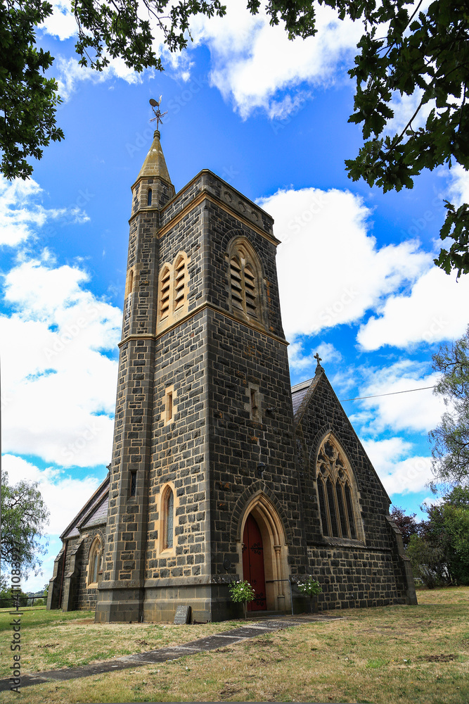 Fototapeta premium Historic Anglican Christ Church (built 1871) in Birregurra, Victoria, Australia.
