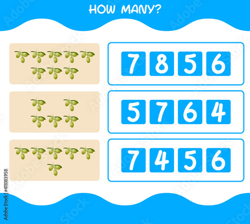 How many cartoon olive. Counting game. Educational game for pre shool years kids and toddlers