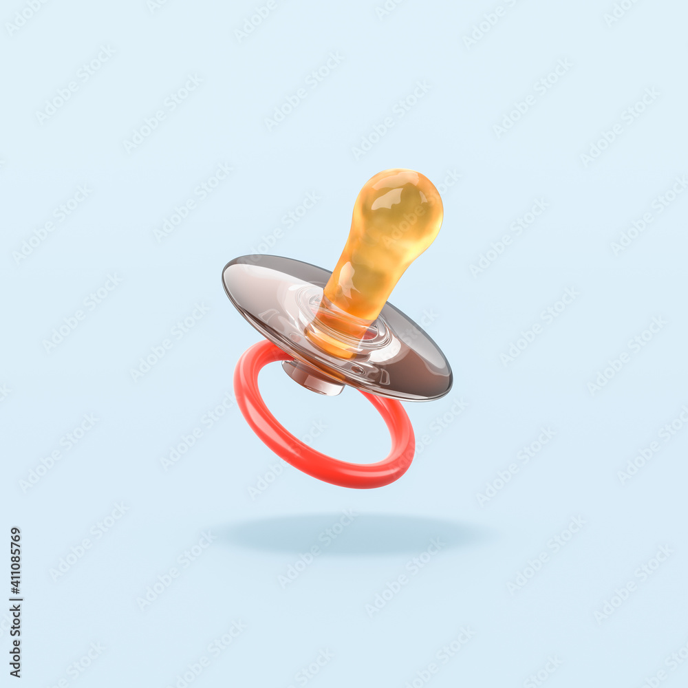 Baby's Pacifier on Blue Background Baby's Pacifier on Blue Background