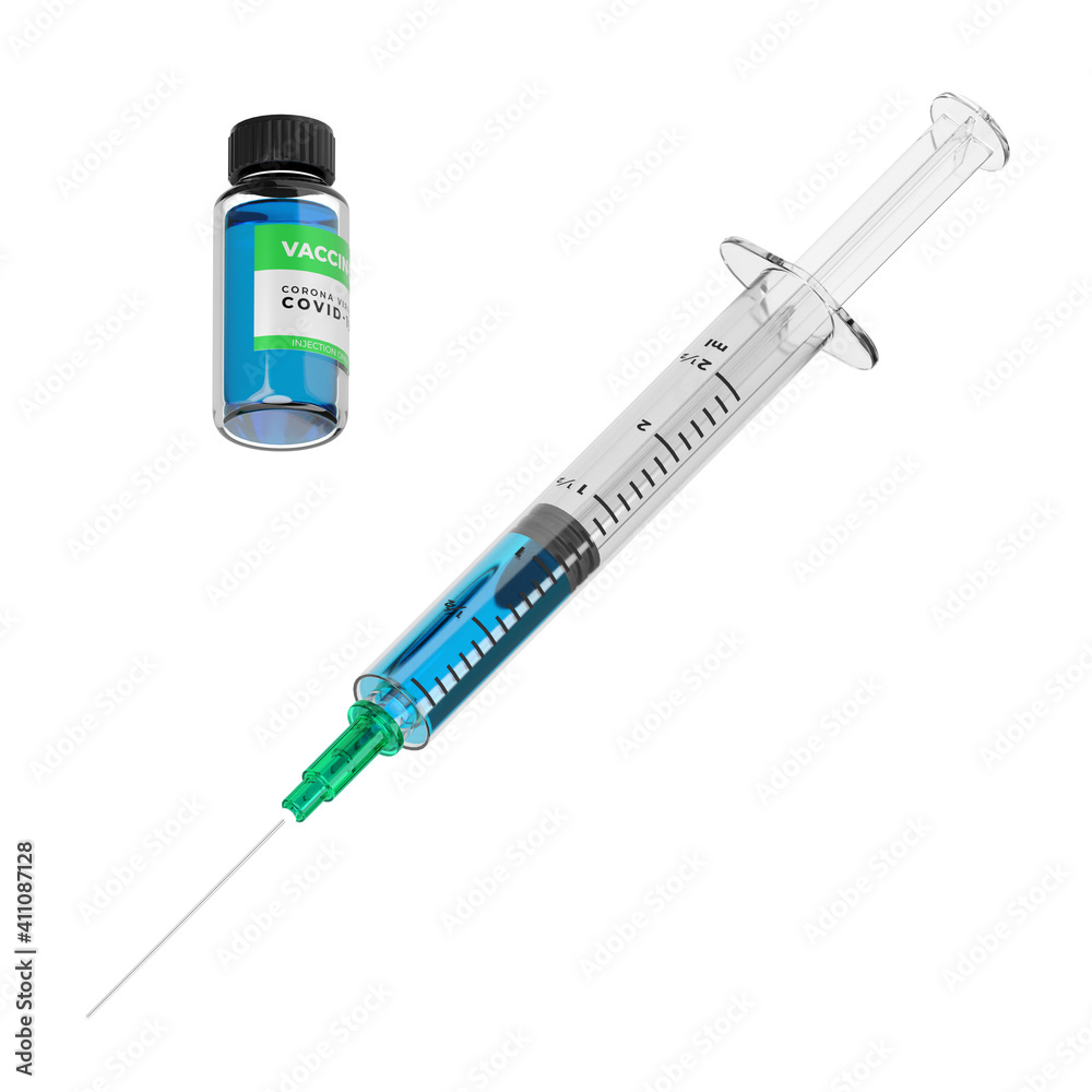 vaccine with syringe in 3d render isolated vaccine with syringe in 3d render isolated