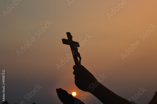 Fotografija Black shadow glorifies the cross of God.