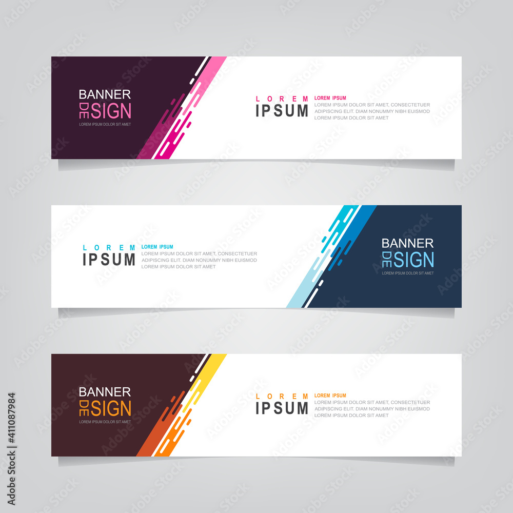 Vector abstract web banner design template. Collection of web banner template. Abstract geometric web design banner template isolated on grey background. Header - landing page Web Design Elements Vector abstract web banner design template. Collection of web banner template. Abstract geometric web design banner template isolated on grey background. Header - landing page Web Design Elements